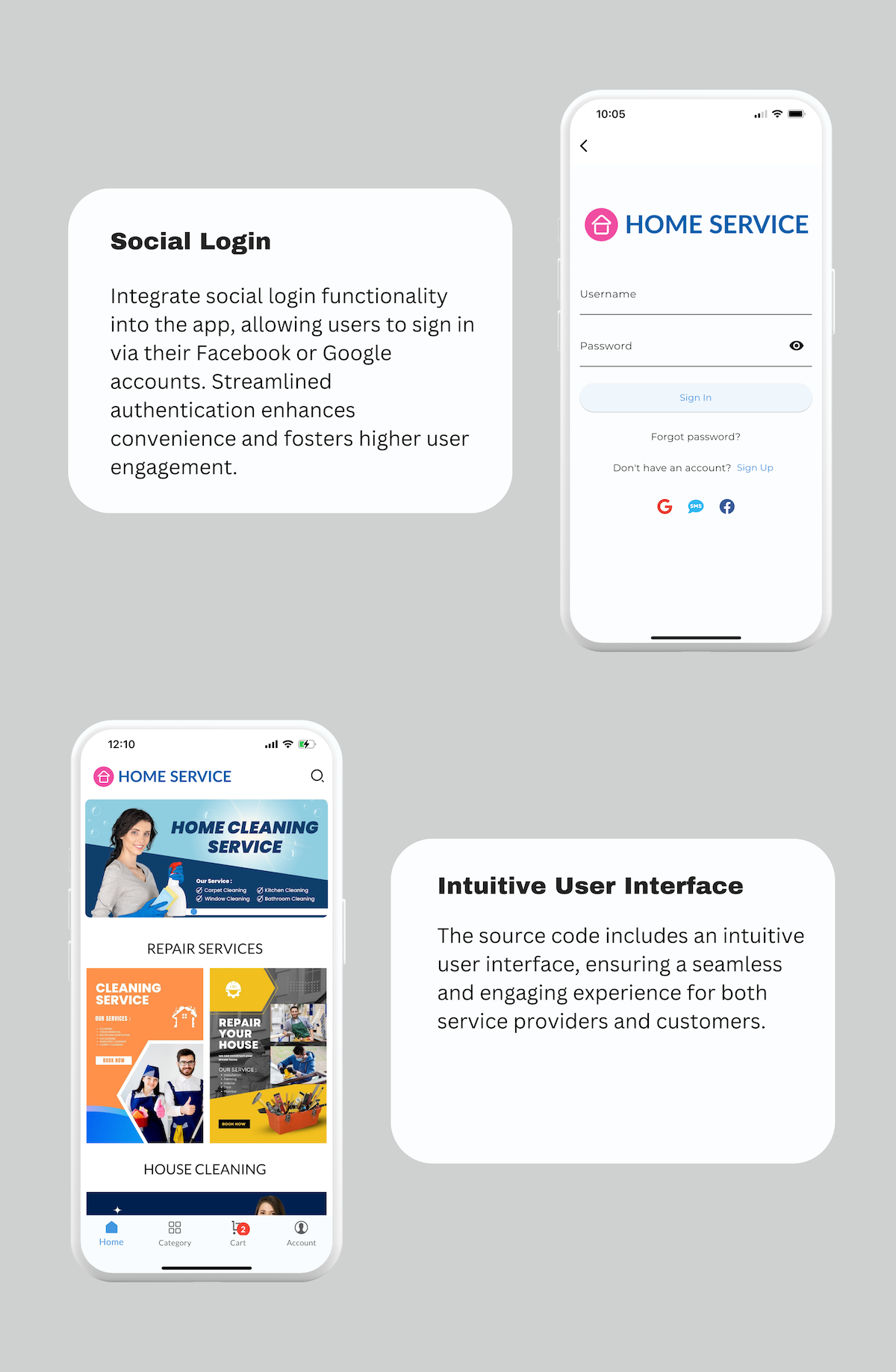 Powerful Flutter Mobile App for Home Service
