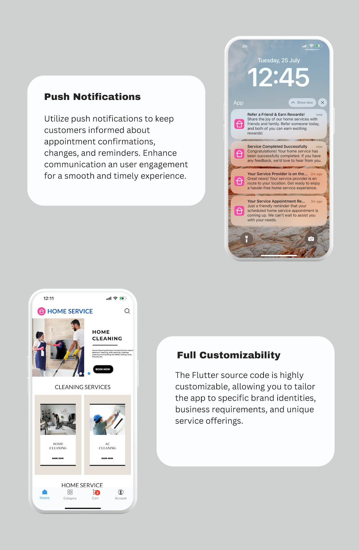 Powerful Flutter Mobile App for Home Service